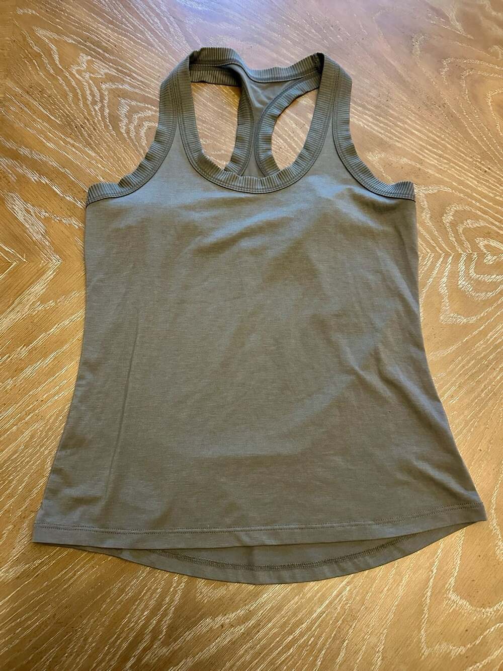 Athleta Topanga Racerback Tank Top Gray Size Small S Ribbed trim Mesh